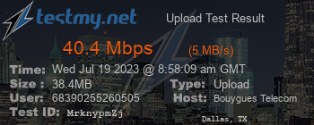 Speed Test Result