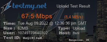 Speed Test Result