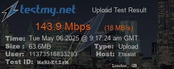 Speed Test Result
