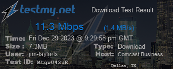 Speed Test Result