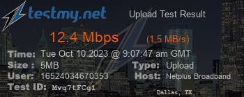 Speed Test Result