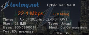 Speed Test Result