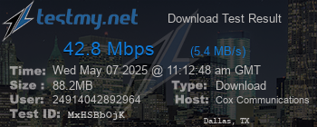 Speed Test Result