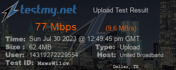 Speed Test Result