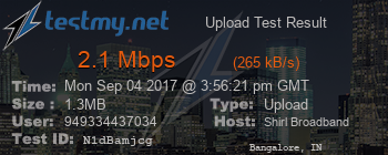 Speed Test Result