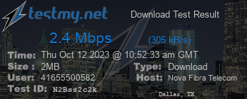 Speed Test Result