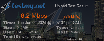 Speed Test Result