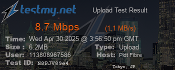 Speed Test Result