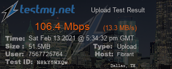 Speed Test Result