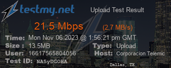 Speed Test Result