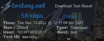 Speed Test Result