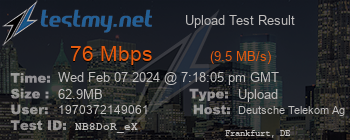 Speed Test Result