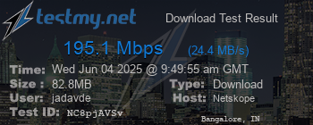 Speed Test Result