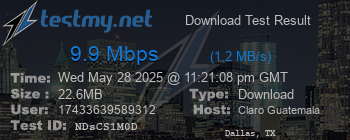 Speed Test Result