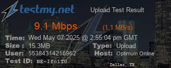 Speed Test Result