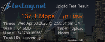 Speed Test Result
