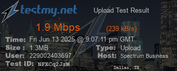 Speed Test Result