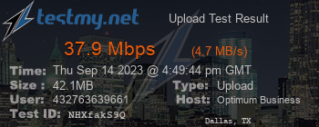 Speed Test Result