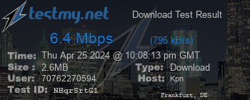 Speed Test Result