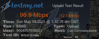 Speed Test Result