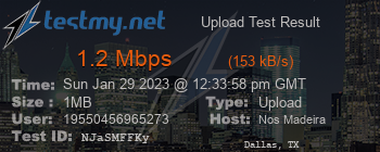 Speed Test Result