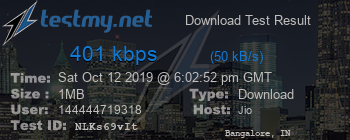Speed Test Result