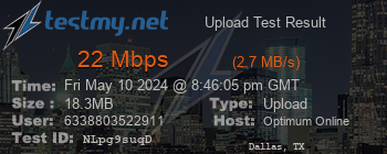 Speed Test Result