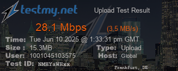 Speed Test Result
