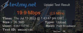 Speed Test Result