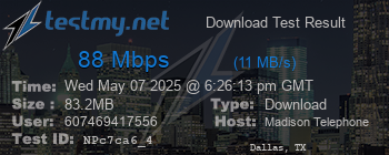 Speed Test Result