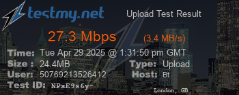 Speed Test Result