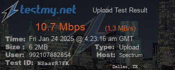 Speed Test Result