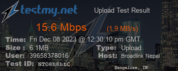 Speed Test Result