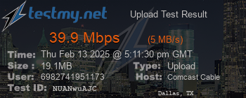 Speed Test Result