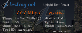 Speed Test Result