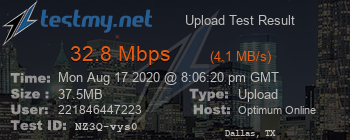 Speed Test Result