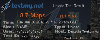 Speed Test Result