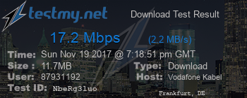 Speed Test Result