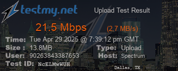 Speed Test Result