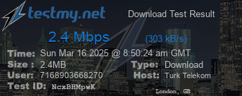 Speed Test Result