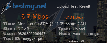 Speed Test Result