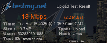 Speed Test Result
