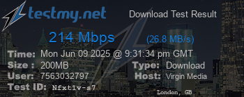 Speed Test Result