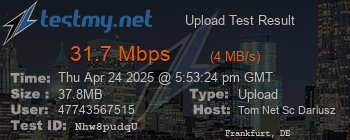 Speed Test Result