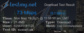 Speed Test Result
