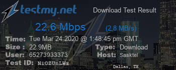 Speed Test Result