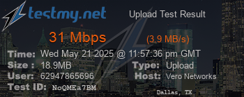 Speed Test Result