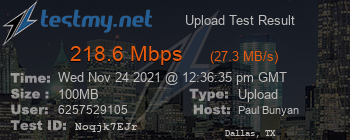 Speed Test Result