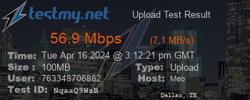 Speed Test Result