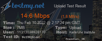 Speed Test Result